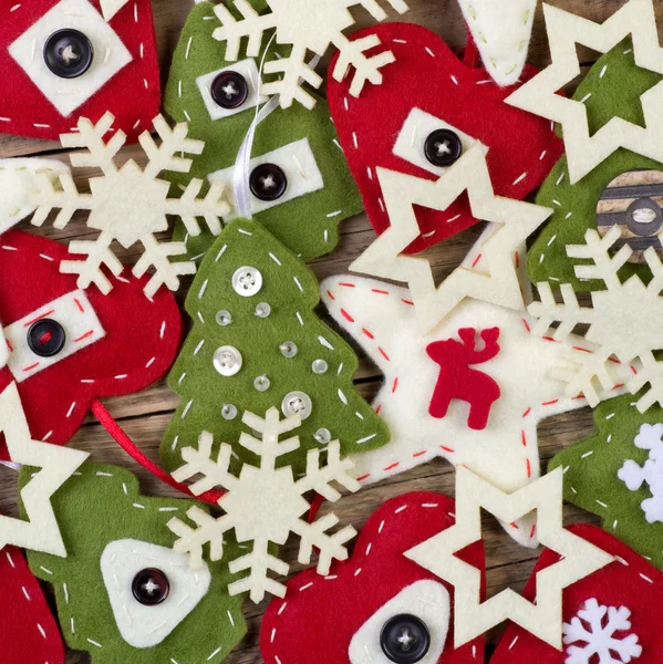 Christmas handmade felt decoration background — Stock Photo, Image