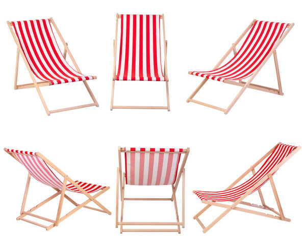 Beach chairs isolated on white