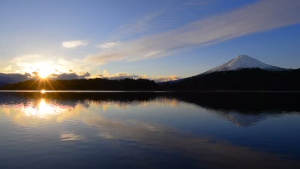 Sunrise Fuji Lake Kawaguchi Japan 2022 — стоковое видео