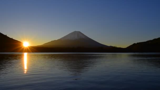 Sunrise Lake Shoji Fuji Japan — стокове відео