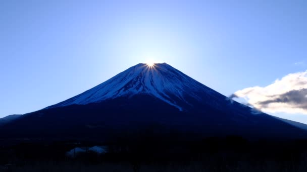 Diamond Fuji Van Zonsopgang Uit Fujigane Fujikawaguchiko Stad Japan 2022 — Stockvideo