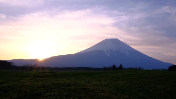 Wschód Słońca Fuji Płaskowyżu Asagiri Fujinomiya City 2022 — Wideo stockowe