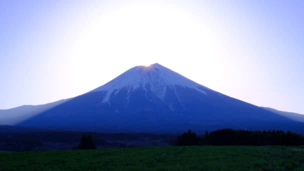 Diamond Mount Fuji Céu Azul Claro Planalto Asagiri Cidade Fujinomiya — Vídeo de Stock