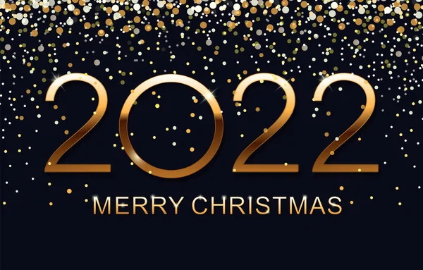 2022 Feliz Año Nuevo Feliz Navidad Elegante Diseño Texto Para — Vector de stock