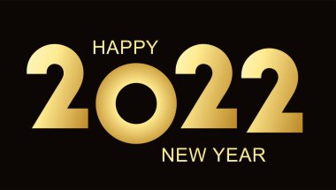 2022 yılınız kutlu olsun. Tasarım için elementler. Tatil kartı kavramı. Altın sayılı vektör illüstrasyonu.