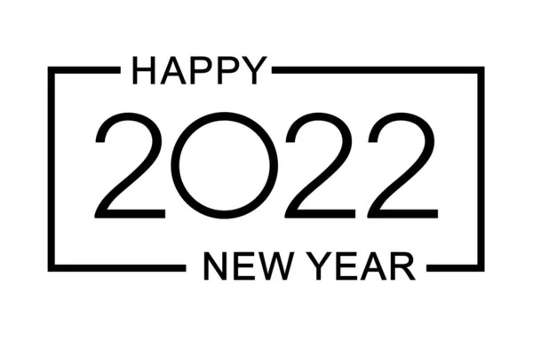 Gelukkig Nieuwjaar 2022 Design Template Geïsoleerde Vectorillustratie Witte Achtergrond — Stockvector