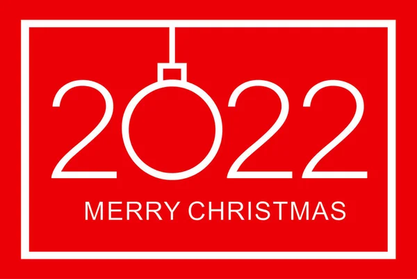 Vrolijk Kerstontwerp Vrolijk Kerstfeest 2022 Geïsoleerde Vectorillustratie Rode Achtergrond — Stockvector