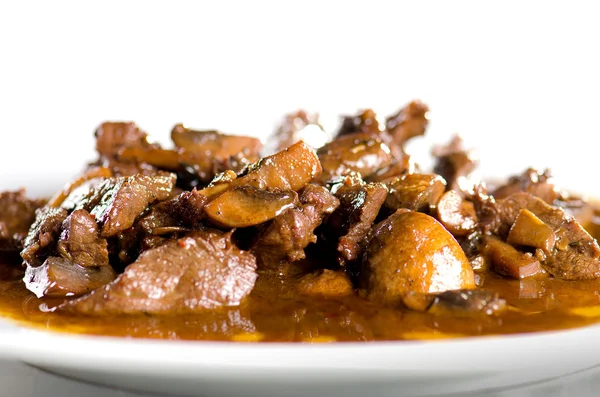 Veal with mushroom sauce — Stock Photo, Image