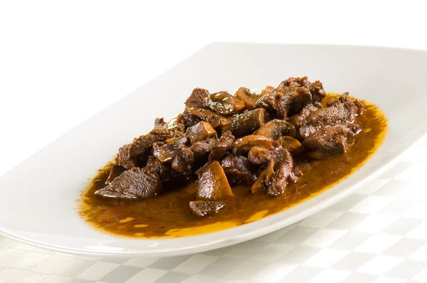 Vitello con salsa di funghi — Foto Stock