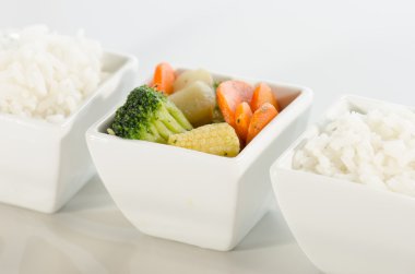 Rice and sautéed vegetables