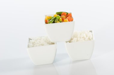 Rice and sautéed vegetables