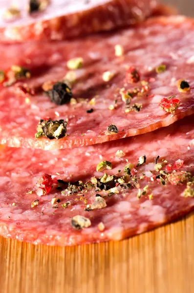Salami slices — Stock Photo, Image