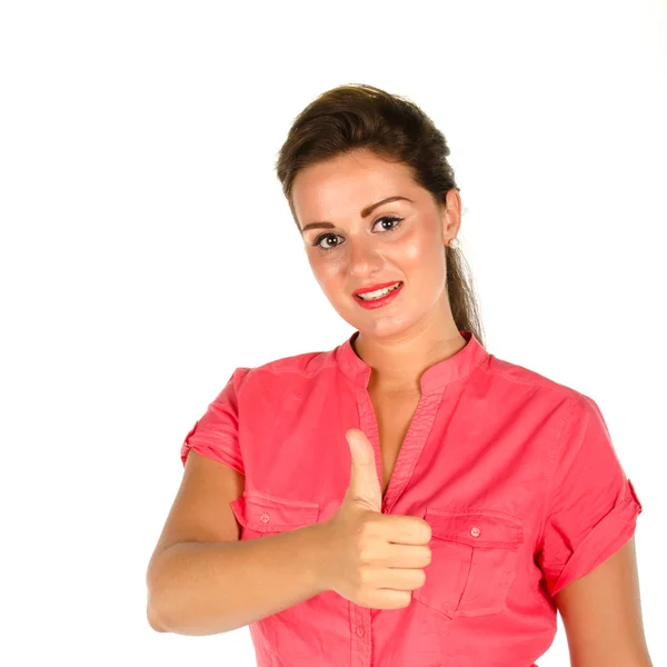 Young woman giving you thumbs up — Stock Photo, Image