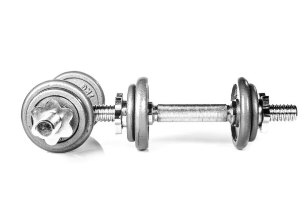 Grey dumbbells — Stock Photo, Image