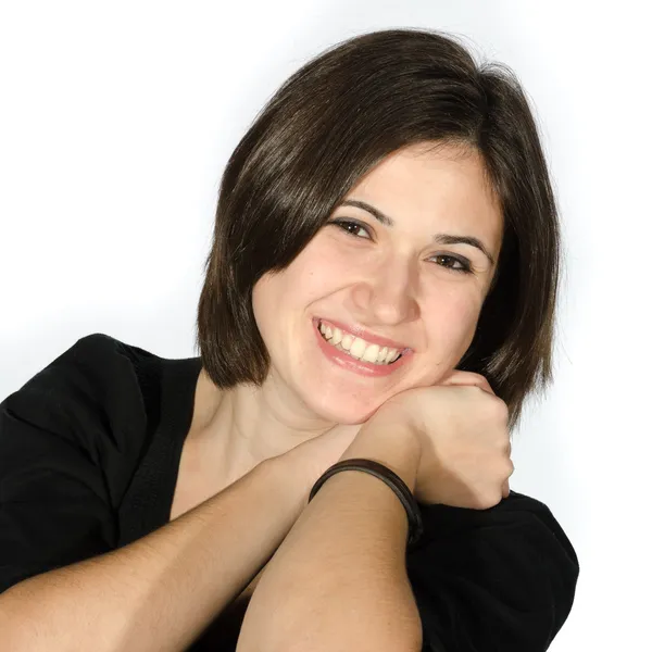 güzel genç kadın rahat kıyafetler el hareketi