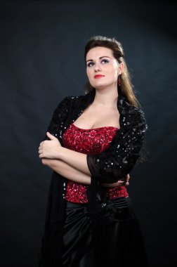 genç güzel soprano şarkıcı portresi