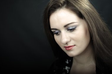 genç güzel soprano şarkıcı portresi