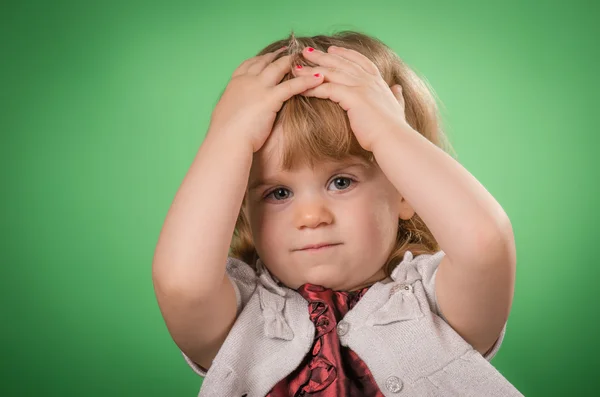 Worried little girl — Stock Photo, Image
