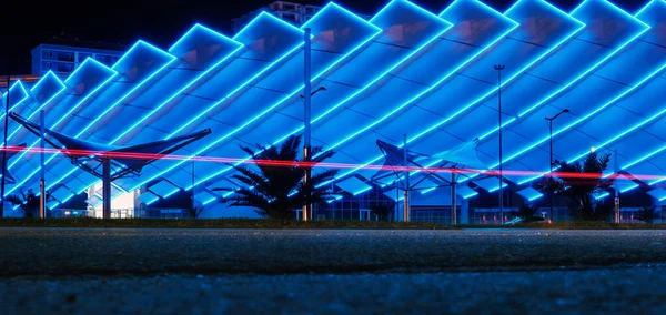 Batumi Georgien Oktober 2021 Batumi Stadion Nachtansicht Des Beleuchteten Modernen — Stockfoto