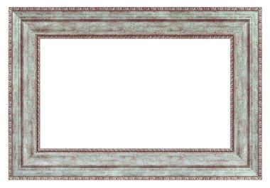 Beyaz arkaplanda izole edilmiş eski tarz gümüş çerçeve