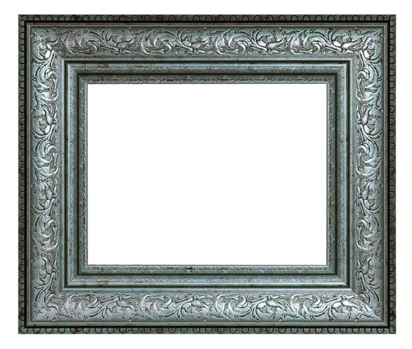 Old Style Vintage Silver Frame Isolated White Background — Stock Photo, Image