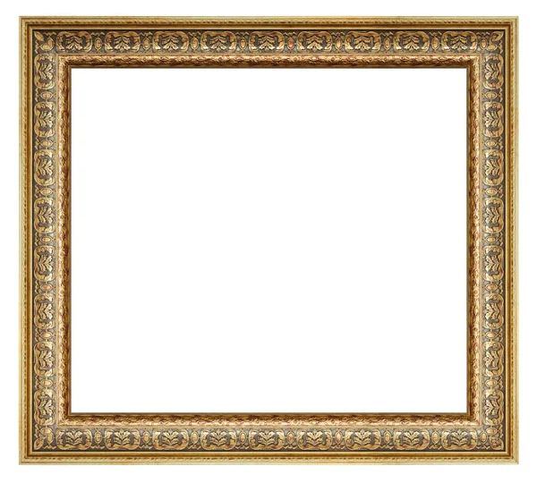 Old Style Vintage Golden Frame Isolated White Background — Stock Photo, Image