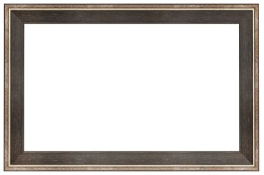 Beyaz arka planda izole edilmiş eski tarz kahverengi ve altın rengi çerçeve