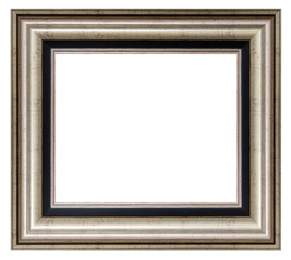 Oud Vintage Zilveren Frame Geïsoleerd Een Witte Achtergrond — Stockfoto