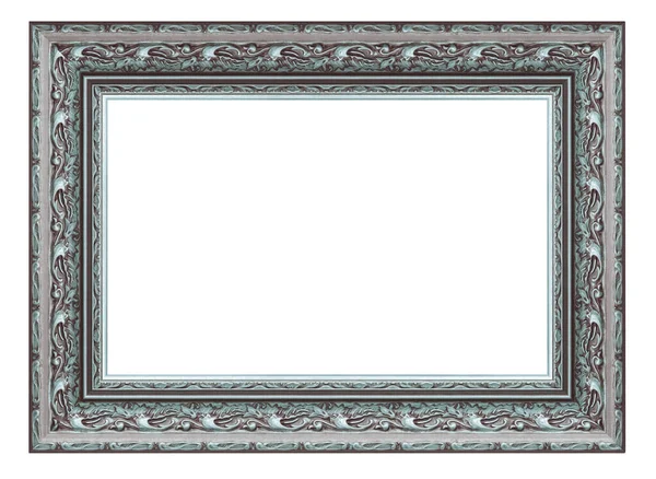 Old Vintage Silver Frame Isolated White Background — Stock Photo, Image