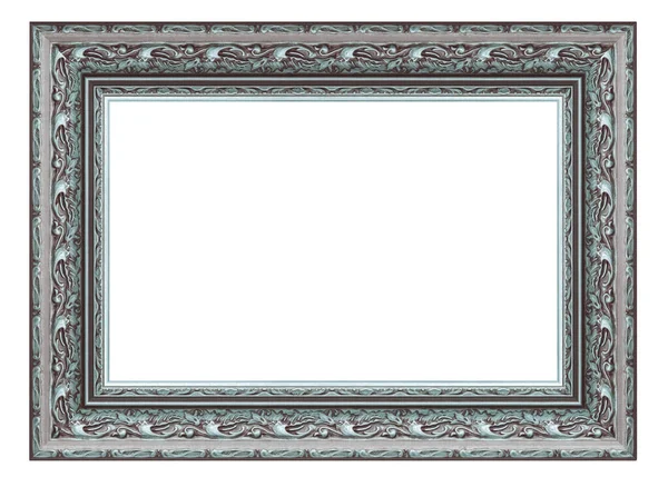 Vintage Zilveren Frame Geïsoleerd Een Witte Achtergrond — Stockfoto