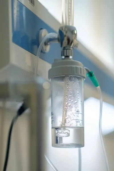 Hastanenin Yoğun Bakım Ünitesinde Oksijen Vakum Vanaları Seçici Odaklanma — Stok fotoğraf