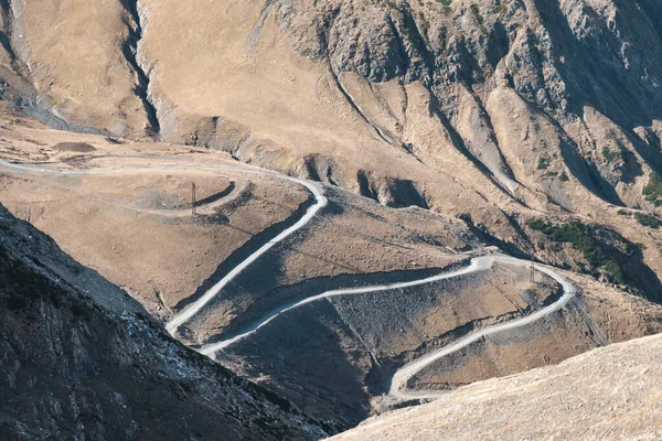 View Dangerous Serpentine Road Mountain Pass — Stock Photo, Image