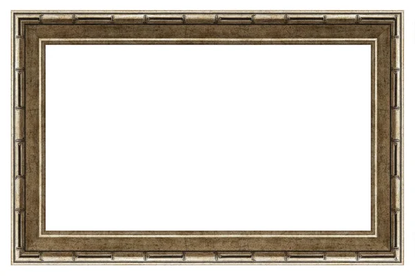 Old Style Vintage Golden Frame Isolated White Background — Stock Photo, Image