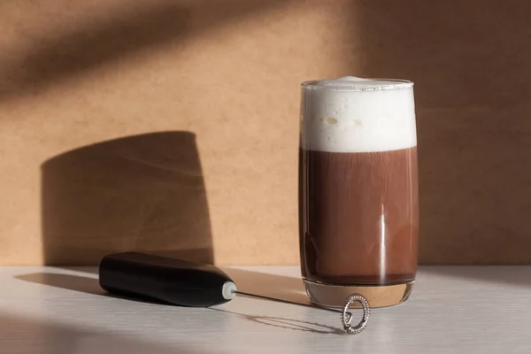 Machine Mousse Lait Mini Mélangeur Mousseurs Pour Café Latte — Photo