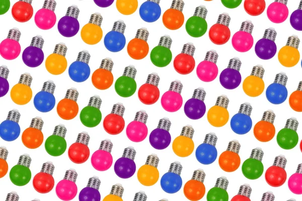 Colorful Bulb Lamps Pattern Party Concept — Stock Photo, Image