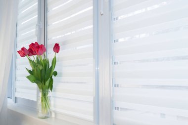 Pencere silindiri sistemi gece gündüz, kumaş jaluzileri.