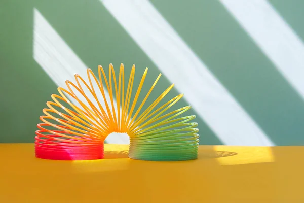 Rainbow Toy Spiral Minimal Creative Concept — Stockfoto