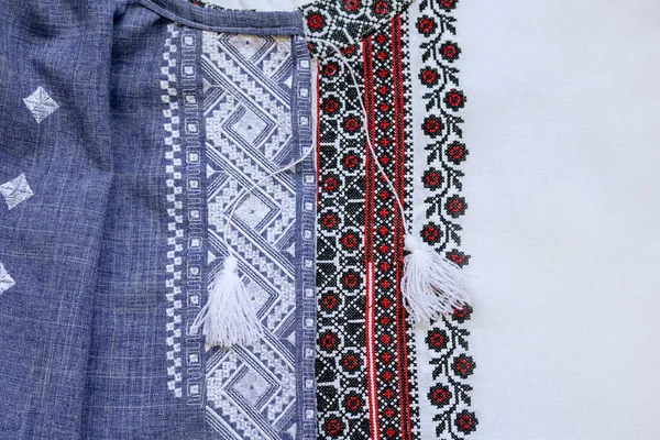 Ukrainian Traditional Shirts Embroidery Clothing Vishivanka Copy Space — Stock Photo, Image