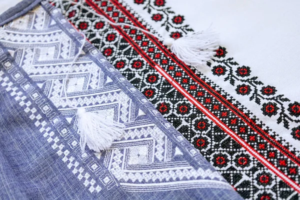 Ukrainian Traditional Shirts Embroidery Clothing Vishivanka Copy Space — Stock Photo, Image