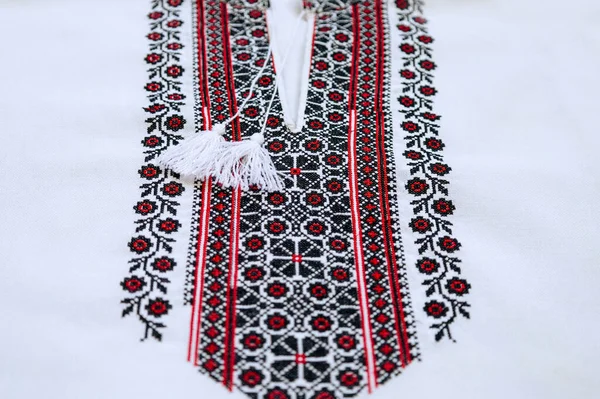 Ukrainian Traditional Shirts Embroidery Clothing Vishivanka Copy Space — Stock Photo, Image