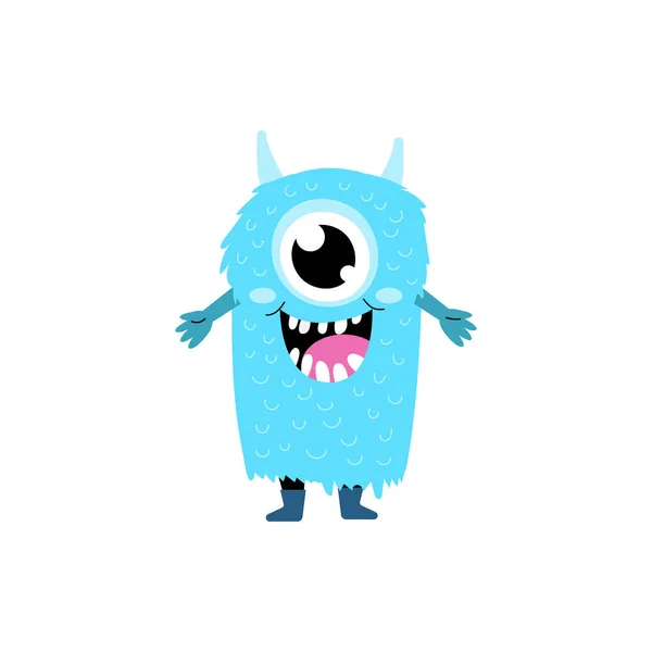 Funny Cute Monster White Background Simple Vector Illustration Royalty Free Stock Vectors