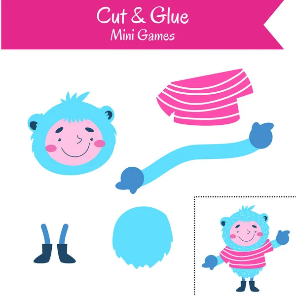 Cut Glue Educational Game Preschool Children Simple Vector Illustration Royalty Free Stock Vectors