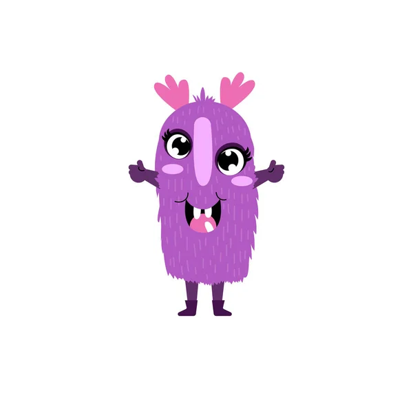 Funny cute monster on a white background. Vector Graphics