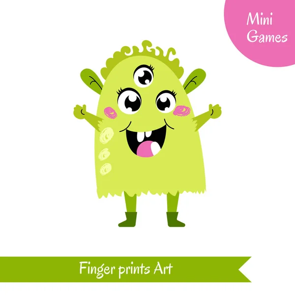 Finger prints art. Educational game for preschool children. Royalty Free Stock Vectors