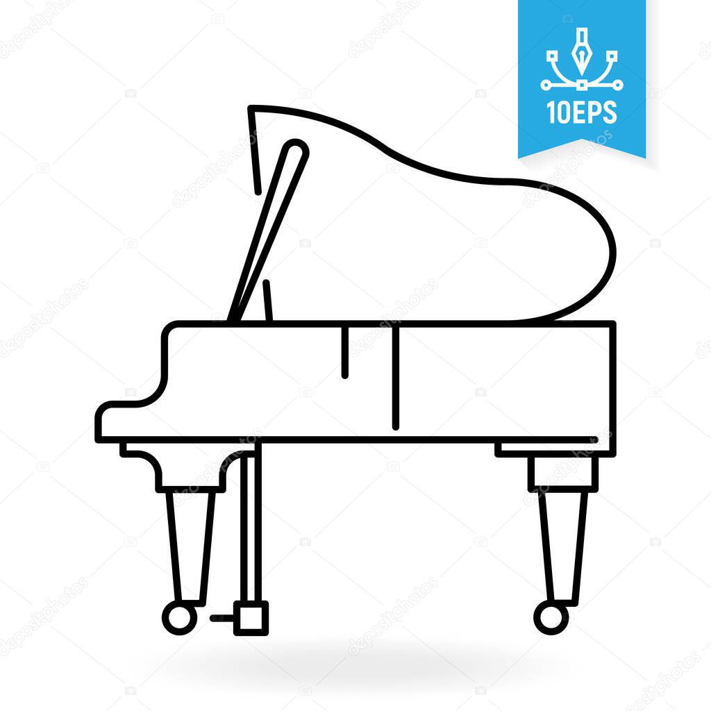 Grand piano vector icon. Musical instrument illustration.