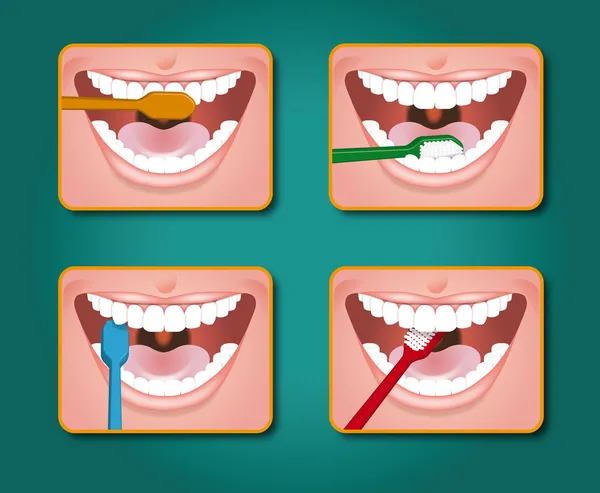 Cepillo de dientes — Vector de stock