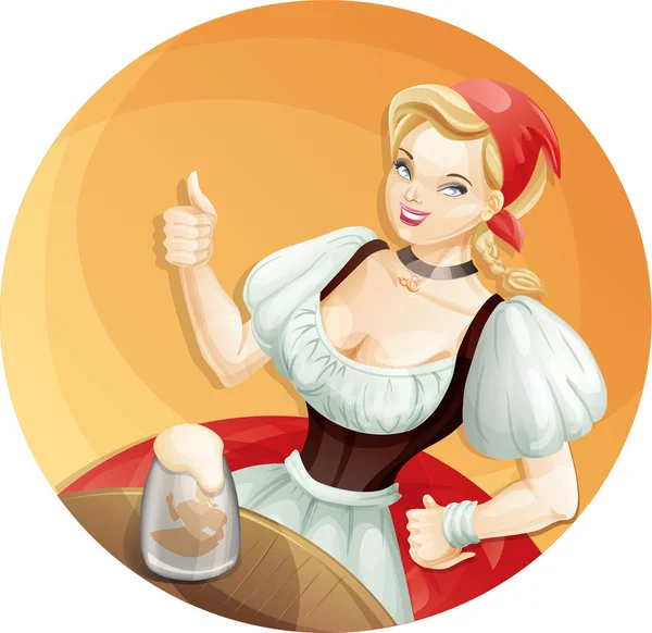 Cerveza chica — Vector de stock