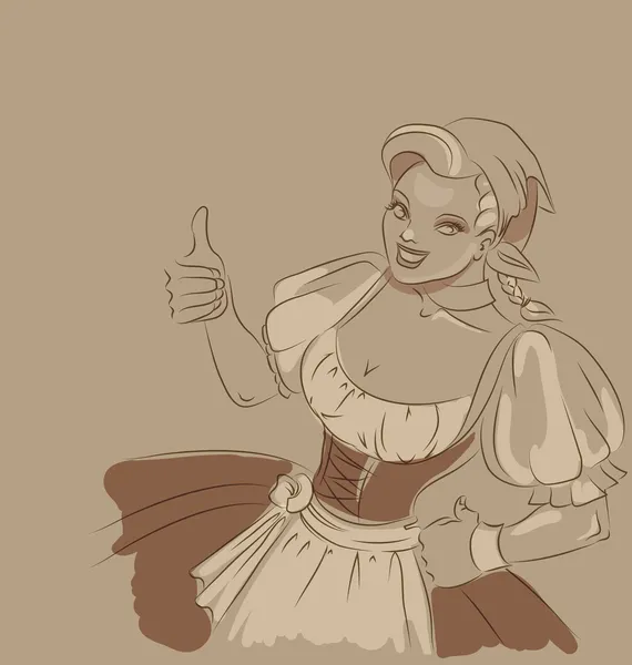 bira kız doodle. tonda kroki
