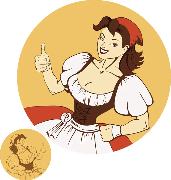 Cerveza chica — Vector de stock