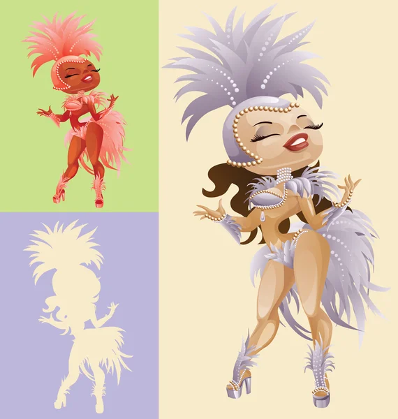 Rio carnaval koningin — Stockvector